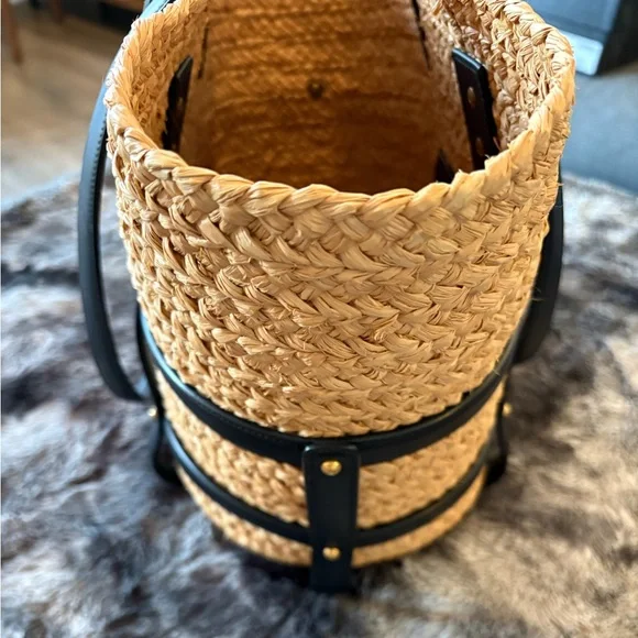 RARE Saint Laurent Raffia Caged Panier Bag - Picture 4 of 9